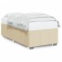 Estructura de cama sin colchón tela crema 90x200