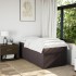 Cama box spring con colchón tela marrón oscuro 80x200