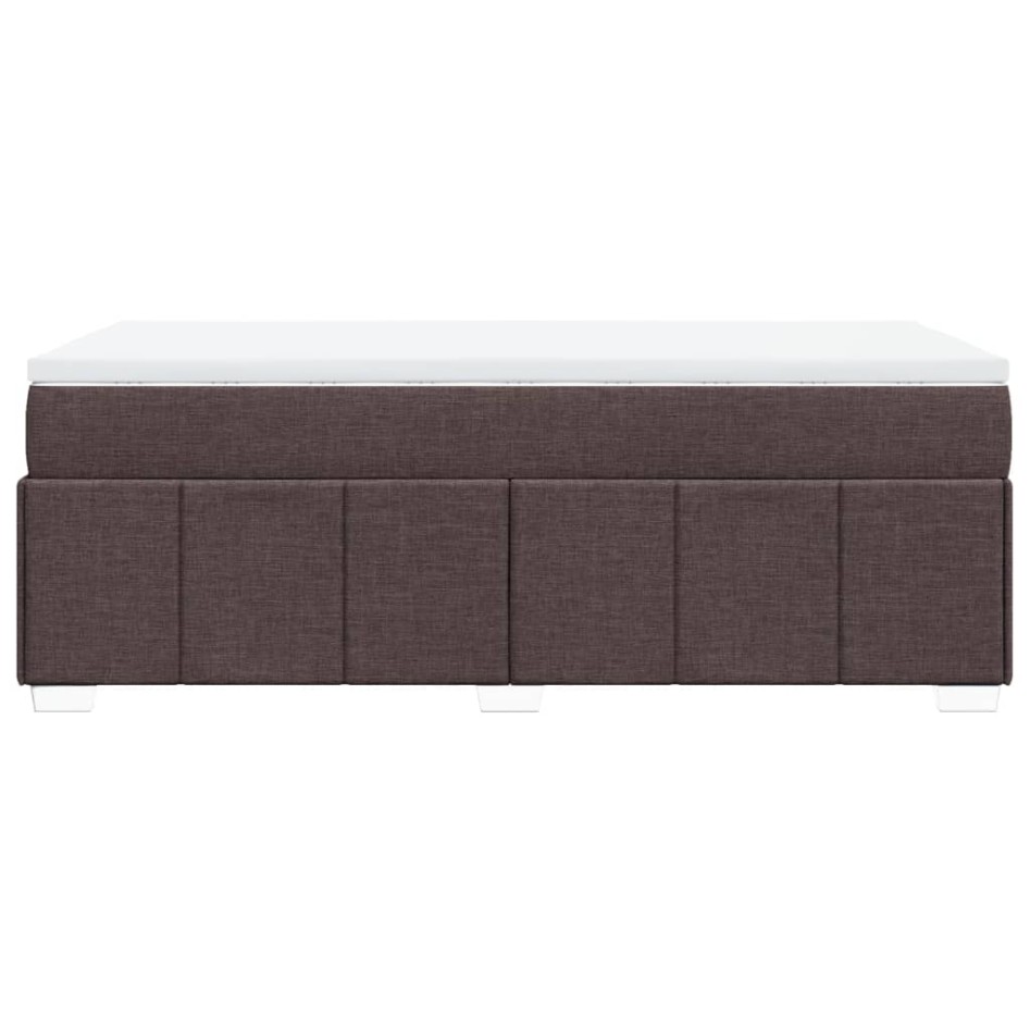 Cama box spring con colchón tela marrón oscuro 80x200