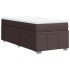 Cama box spring con colchón tela marrón oscuro 80x200