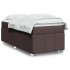 Cama box spring con colchón tela marrón oscuro 90x190