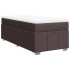 Cama box spring con colchón tela marrón oscuro 90x190