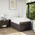 Cama box spring con colchón tela marrón oscuro 90x190