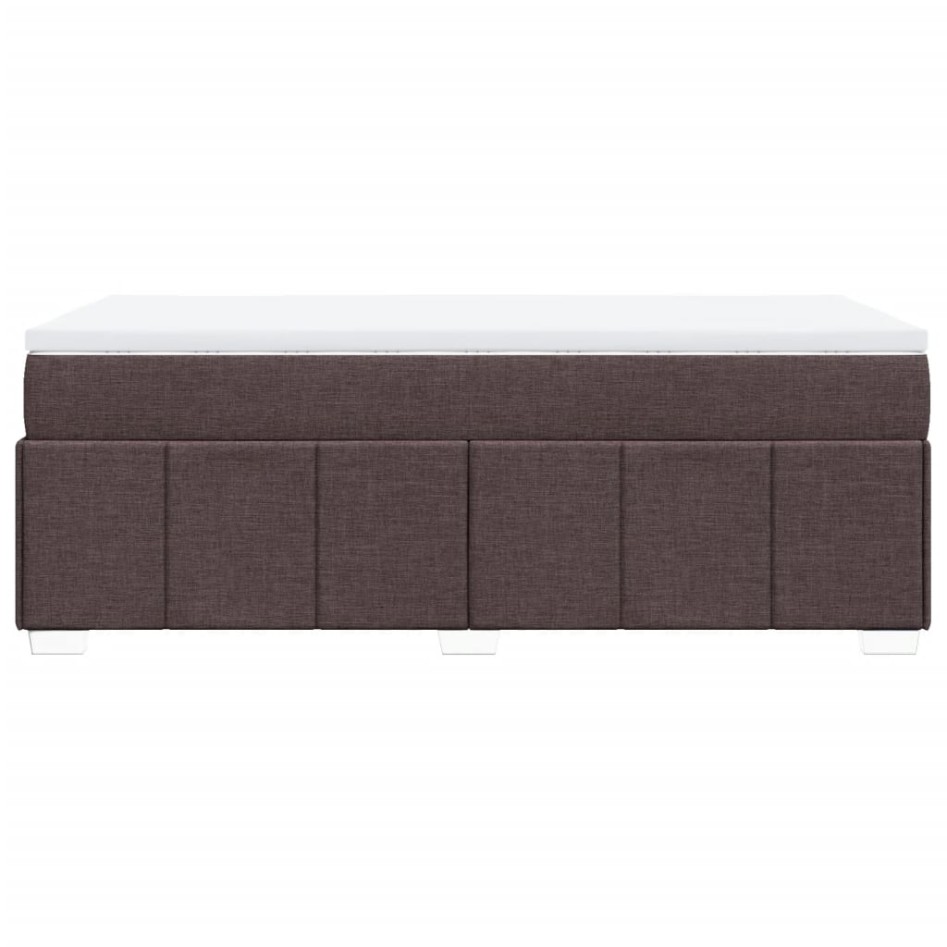 Cama box spring con colchón tela marrón oscuro 90x190