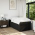 Cama box spring con colchón tela negro 90x200