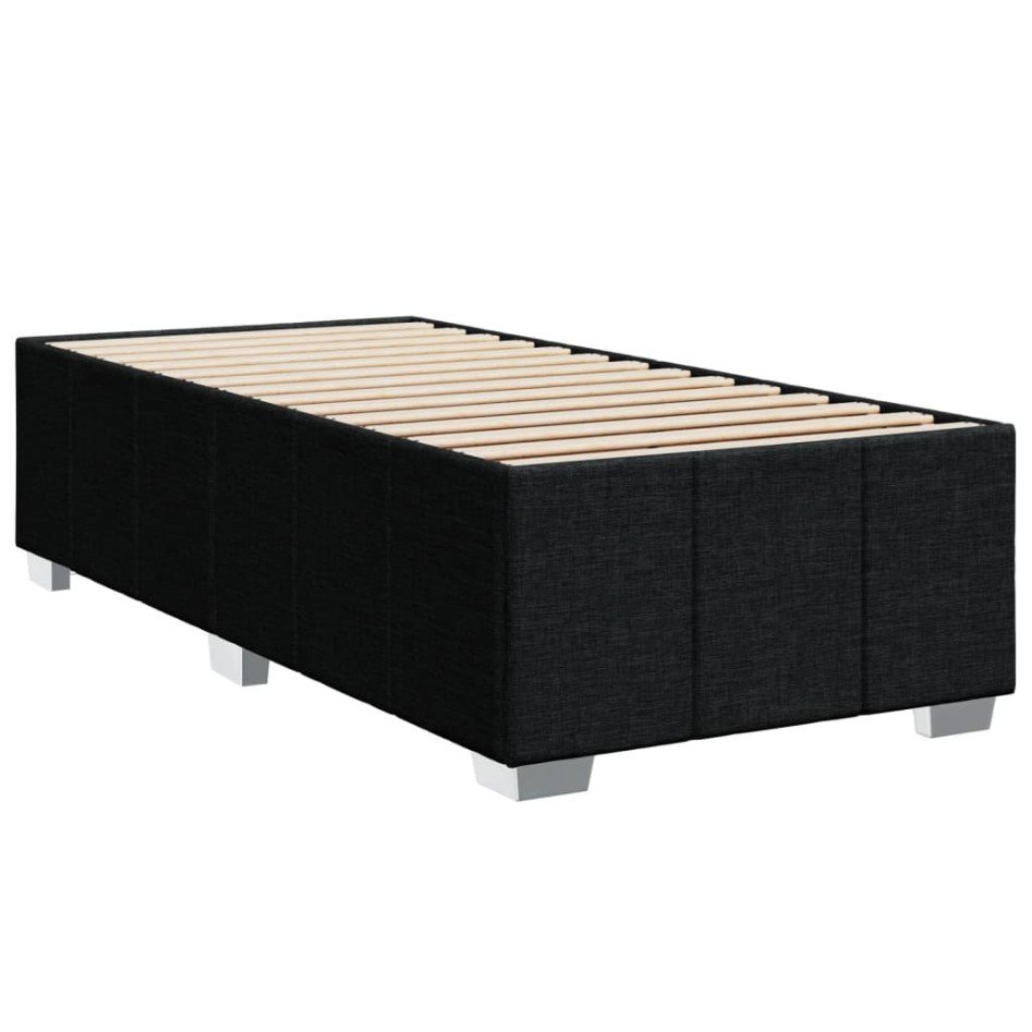 Cama box spring con colchón tela negro 90x200