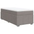 Cama box spring con colchón tela gris taupe 90x200