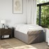 Cama box spring con colchón tela gris taupe 90x200