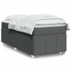 Cama box spring con colchón tela gris oscuro 100x200 cm