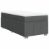 Cama box spring con colchón tela gris oscuro 100x200