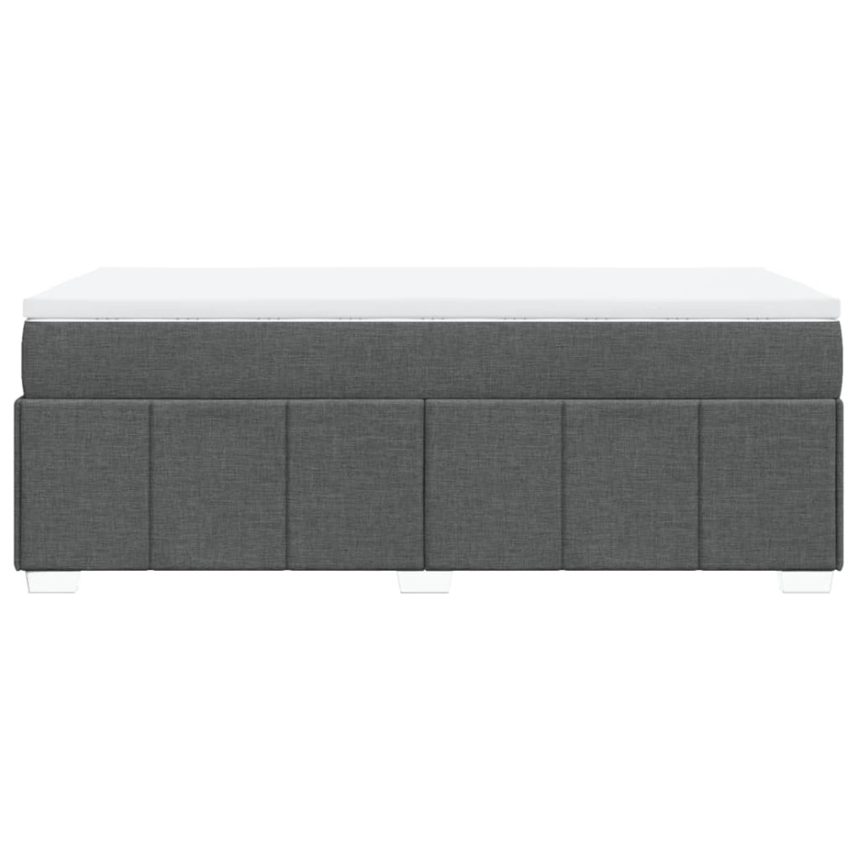 Cama box spring con colchón tela gris oscuro 100x200