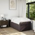 Cama box spring con colchón tela marrón oscuro 100x200
