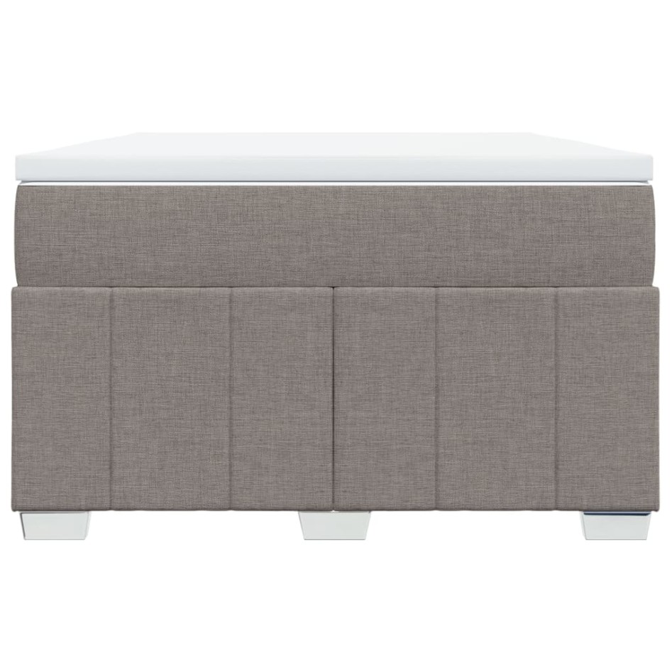 Cama box spring con colchón tela gris taupe 120x200
