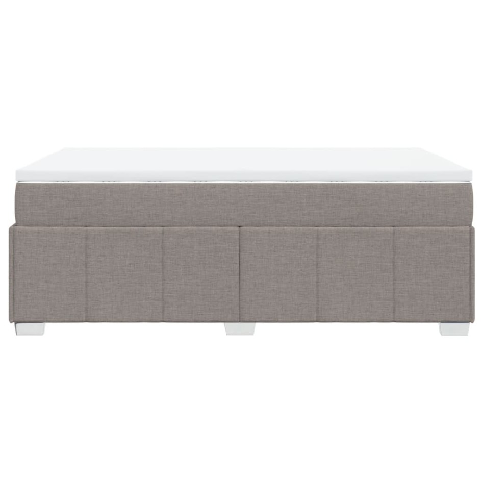 Cama box spring con colchón tela gris taupe 120x200