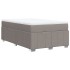 Cama box spring con colchón tela gris taupe 120x200