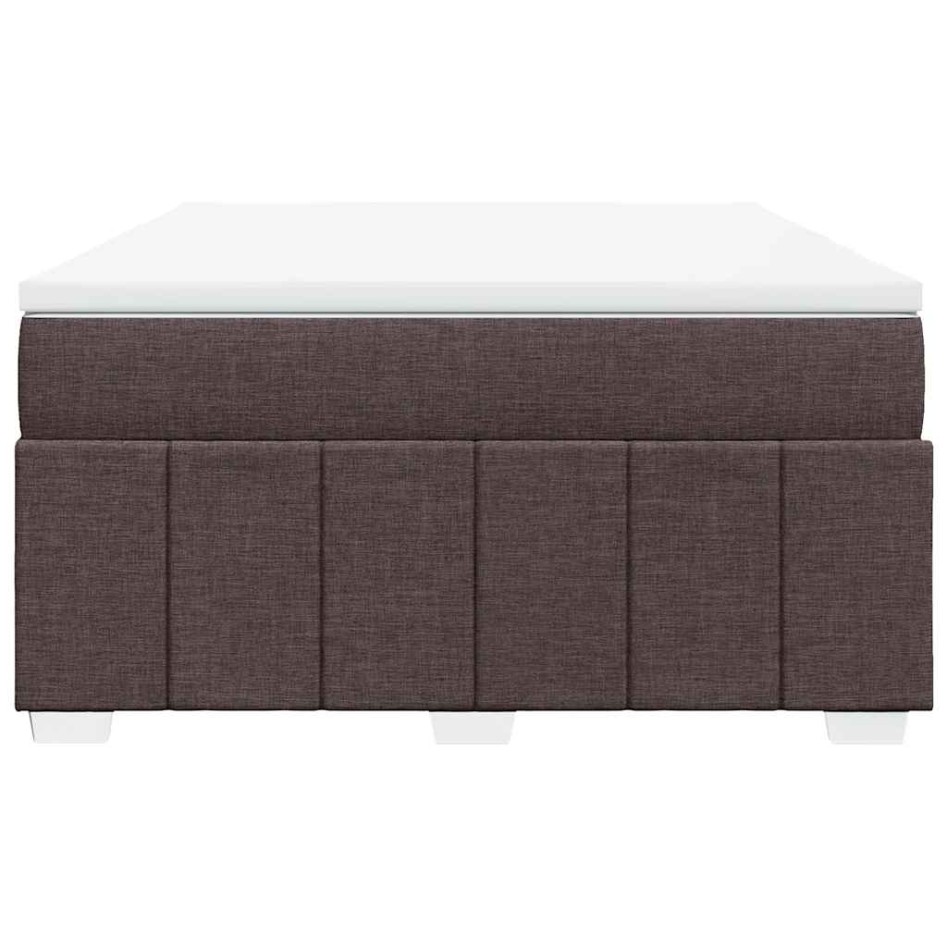 Cama box spring con colchón tela marrón oscuro 140x190