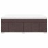 Cama box spring con colchón tela marrón oscuro 140x190