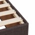 Cama box spring con colchón tela marrón oscuro 140x190