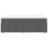 Cama box spring con colchón tela gris oscuro 140x200