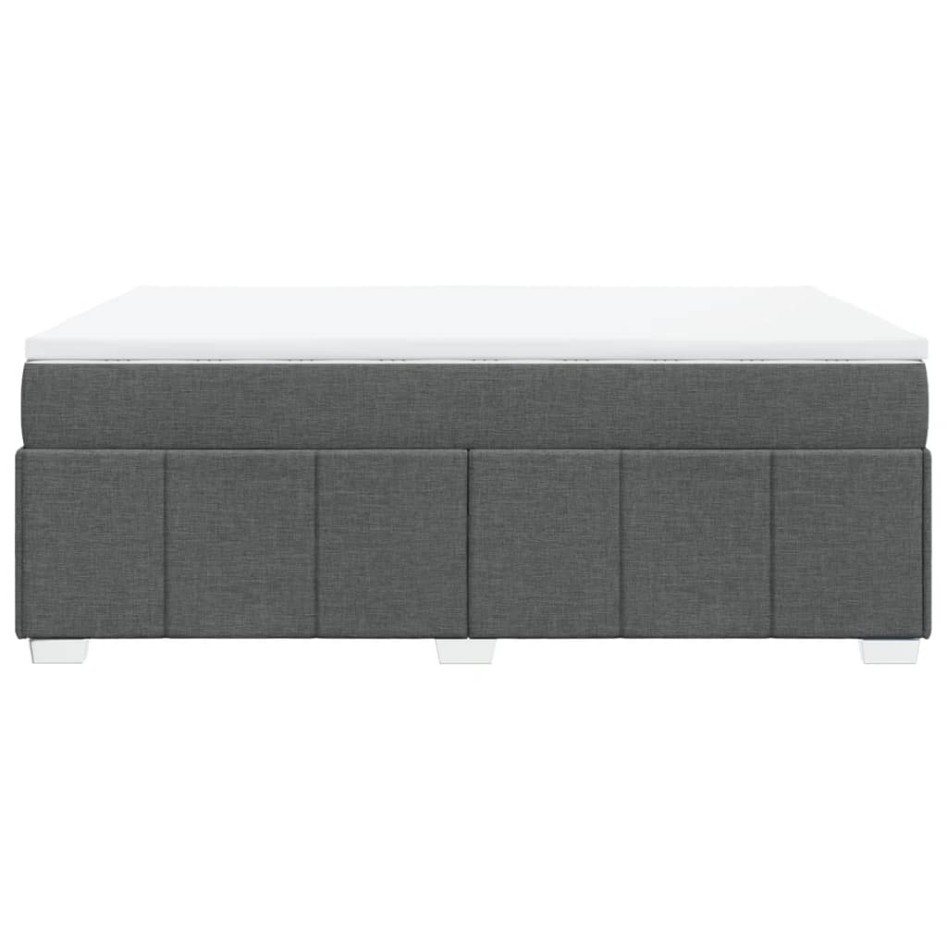 Cama box spring con colchón tela gris oscuro 140x200