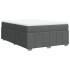Cama box spring con colchón tela gris oscuro 140x200