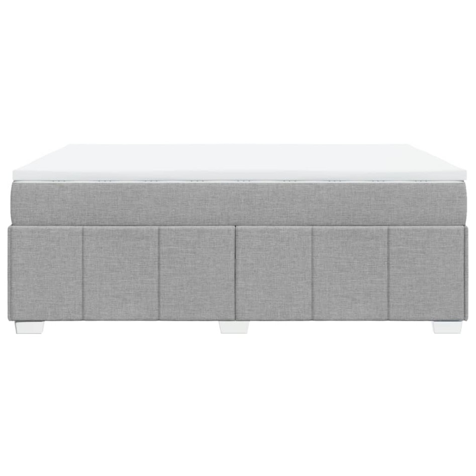 Cama box spring con colchón tela gris claro 160x200