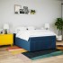 Cama box spring con colchón tela azul 160x200
