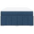 Cama box spring con colchón tela azul 160x200