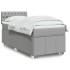 Cama box spring con colchón tela gris claro 80x200
