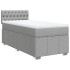 Cama box spring con colchón tela gris claro 80x200
