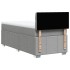 Cama box spring con colchón tela gris claro 80x200