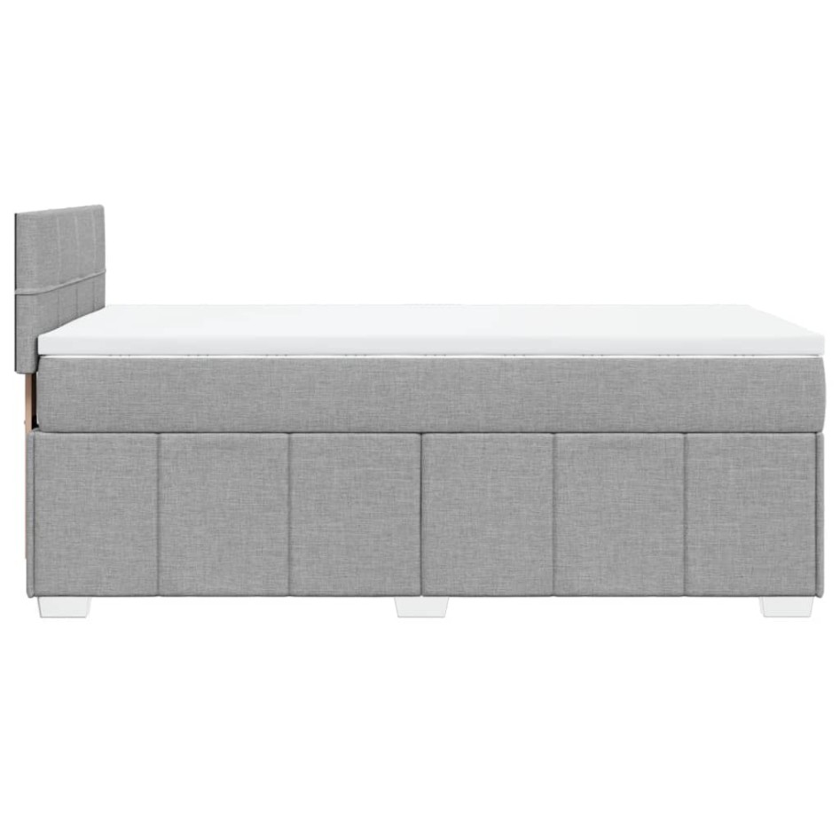 Cama box spring con colchón tela gris claro 90x190