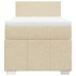 Cama box spring con colchón tela color crema 90x200
