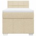Cama box spring con colchón tela color crema 90x200