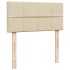 Cama box spring con colchón tela color crema 90x200