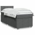 Cama box spring con colchón tela gris oscuro 100x200