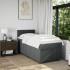 Cama box spring con colchón tela gris oscuro 100x200