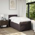 Cama box spring con colchón tela marrón oscuro 100x200