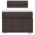 Cama box spring con colchón tela marrón oscuro 100x200