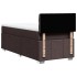 Cama box spring con colchón tela marrón oscuro 100x200