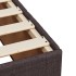 Cama box spring con colchón tela marrón oscuro 100x200