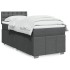 Cama box spring con colchón tela gris oscuro 100x200