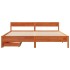 Cama sin colchón madera maciza de pino marrón cera 200x200