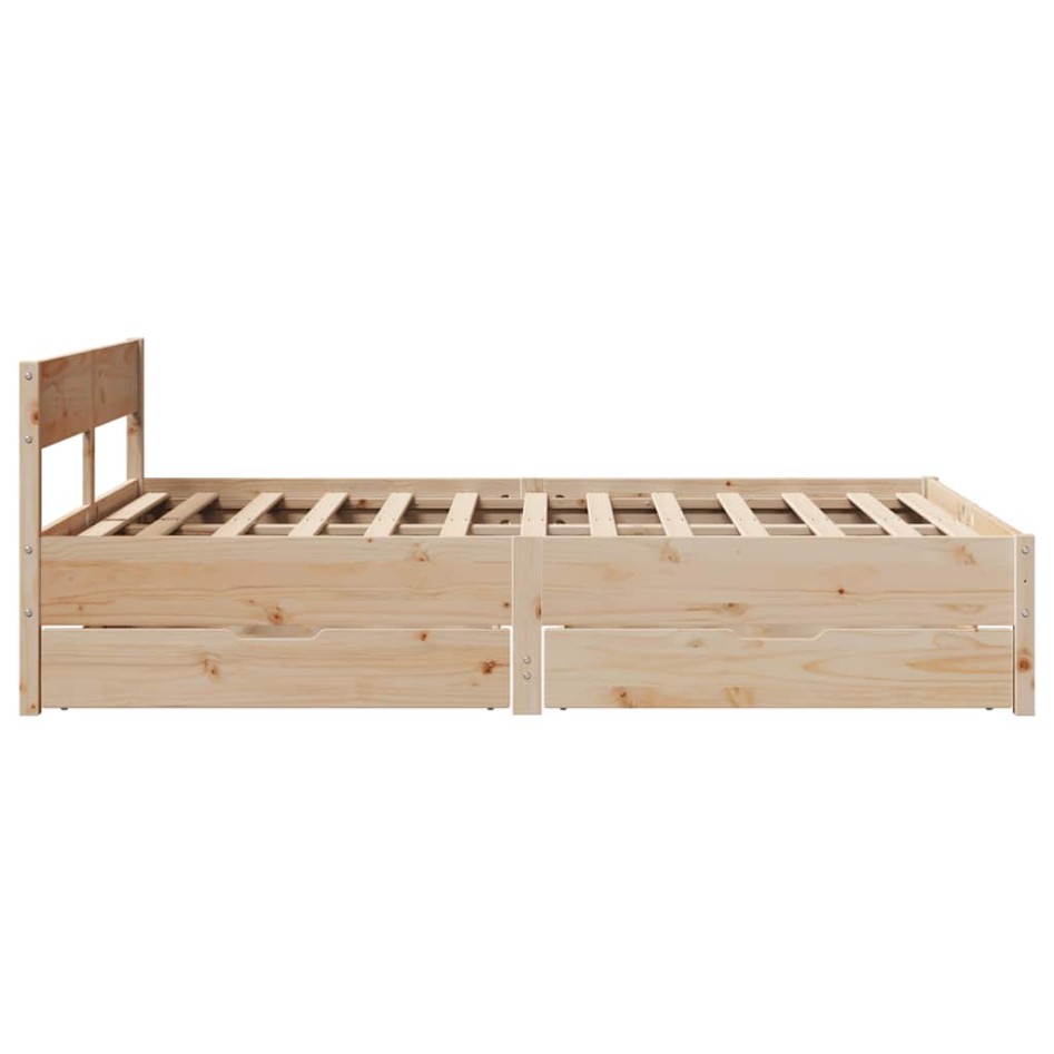 Estructura de cama sin colchón madera maciza de pino 135x190