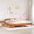 Cama sin colchón madera maciza de pino marrón cera 200x200