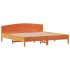 Cama sin colchón madera maciza de pino marrón cera 200x200