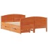 Cama sin colchón madera maciza de pino marrón cera 120x200