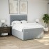 Cama box spring con colchón tela gris claro 140x190