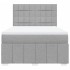 Cama box spring con colchón tela gris claro 140x190