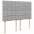 Cama box spring con colchón tela gris claro 140x190